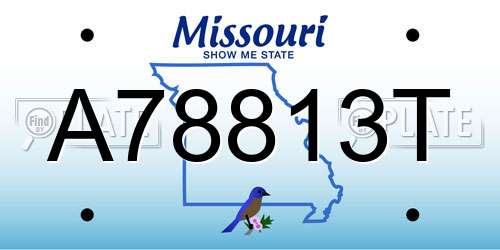 A78813T Missouri License Plate