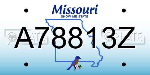 A78813Z Missouri License Plate