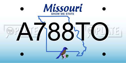 A788TO Missouri License Plate
