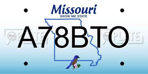 A78BTO Missouri License Plate