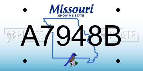 A7948B Missouri License Plate