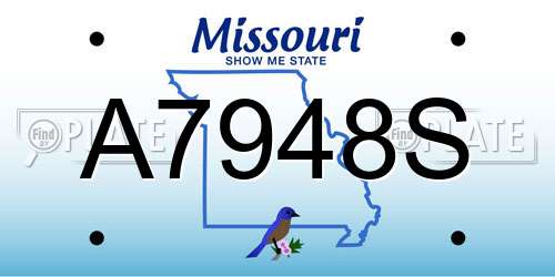 A7948S Missouri License Plate