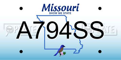 A794SS Missouri License Plate