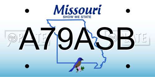 A79ASB Missouri License Plate
