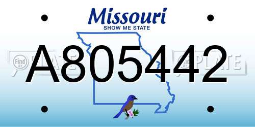 A805442 Missouri License Plate
