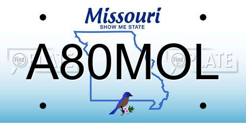 A80MOL Missouri License Plate