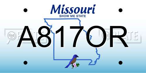 A817OR Missouri License Plate