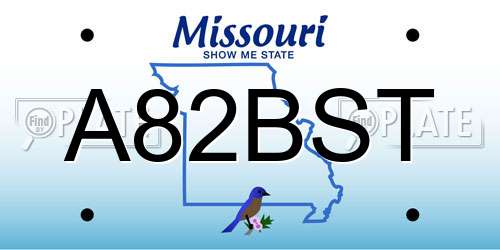 A82BST Missouri License Plate
