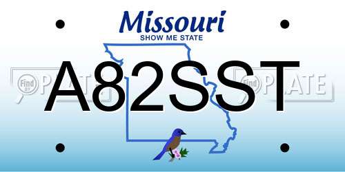 A82SST Missouri License Plate