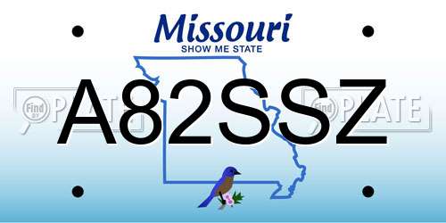 A82SSZ Missouri License Plate