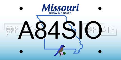 A84SIO Missouri License Plate