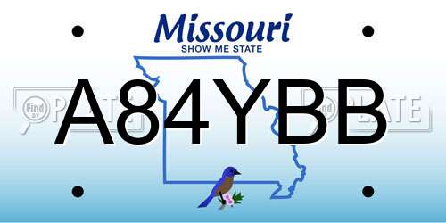 A84YBB Missouri License Plate