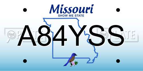 A84YSS Missouri License Plate