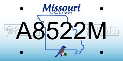 A8522M Missouri License Plate