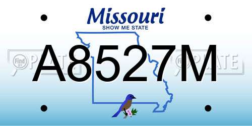A8527M Missouri License Plate