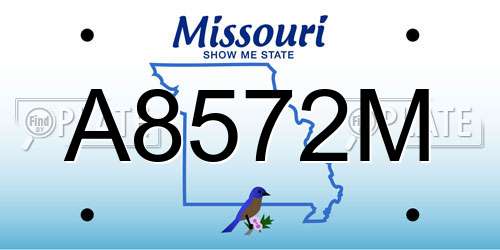 A8572M Missouri License Plate