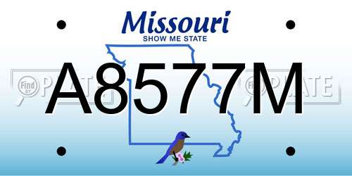 A8577M Missouri License Plate