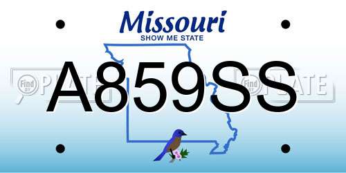 A859SS Missouri License Plate