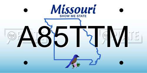 A85TTM Missouri License Plate