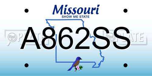 A862SS Missouri License Plate