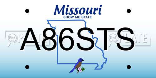 A86STS Missouri License Plate