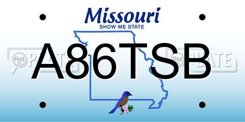 A86TSB Missouri License Plate