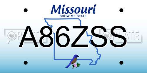 A86ZSS Missouri License Plate