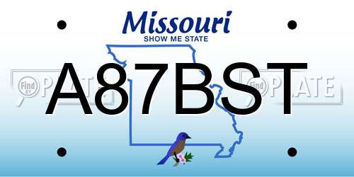 A87BST Missouri License Plate
