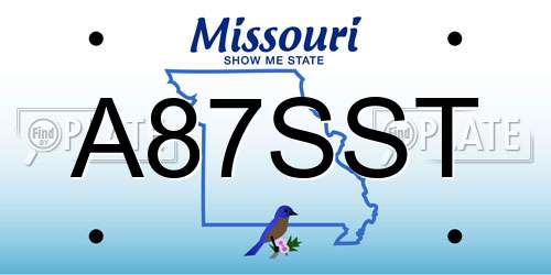A87SST Missouri License Plate