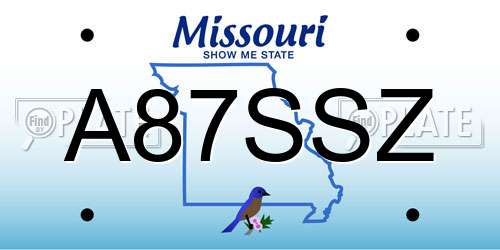 A87SSZ Missouri License Plate