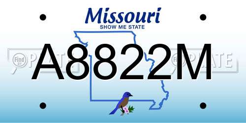 A8822M Missouri License Plate