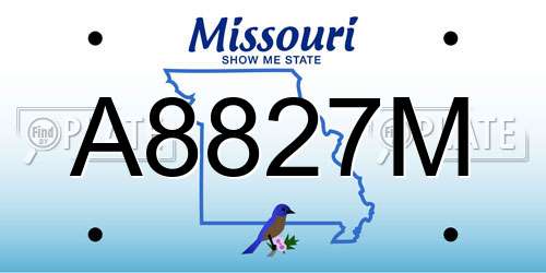 A8827M Missouri License Plate