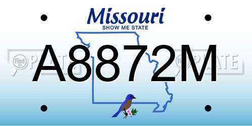 A8872M Missouri License Plate
