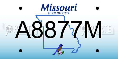 A8877M Missouri License Plate