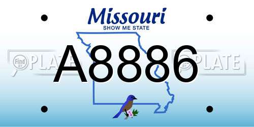 A8886 Missouri License Plate