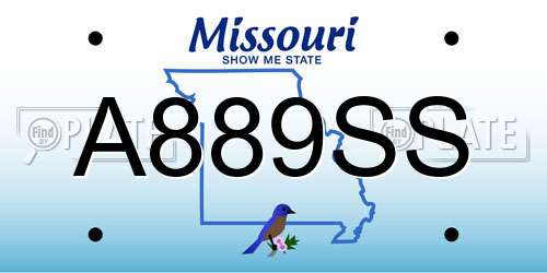 A889SS Missouri License Plate