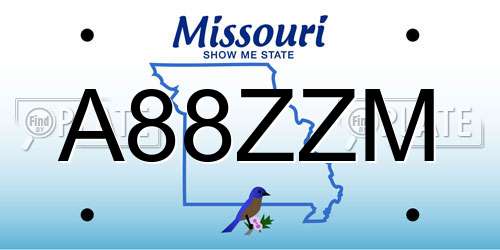 A88ZZM Missouri License Plate