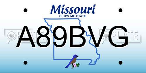 A89BVG Missouri License Plate