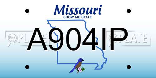 A904IP Missouri License Plate