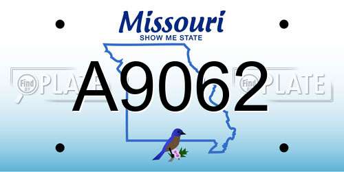 A9062 Missouri License Plate
