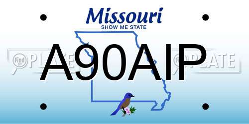 A90AIP Missouri License Plate