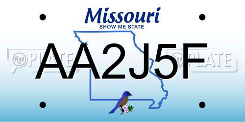 AA2J5F Missouri License Plate