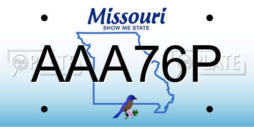 AAA76P Missouri License Plate