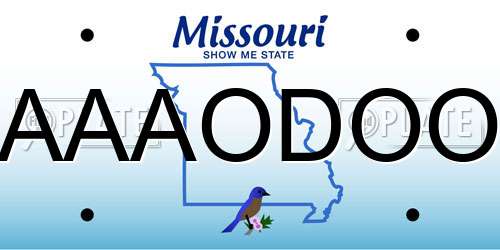 AAAODOO Missouri License Plate