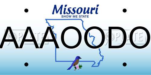 AAAOODO Missouri License Plate