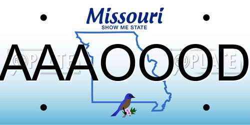 AAAOOOD Missouri License Plate