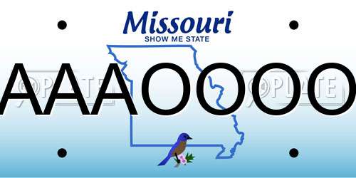 AAAOOOO Missouri License Plate