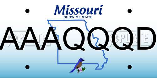 AAAQQQD Missouri License Plate