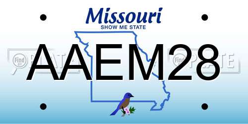 AAEM28 Missouri License Plate