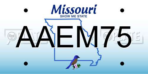 AAEM75 Missouri License Plate